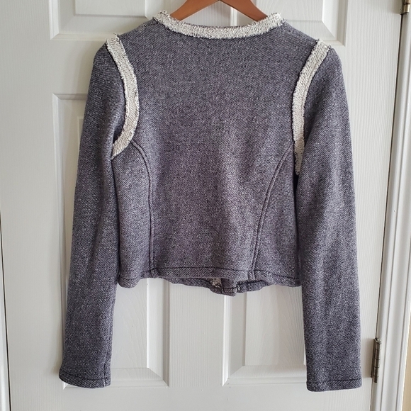 Gap Designed and Crafted Zip Moto Fitted Jacket in Blue Gray/White - Size S - Picture 7 of 9